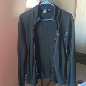 Mens M Armani Exchange black zip-up jacket